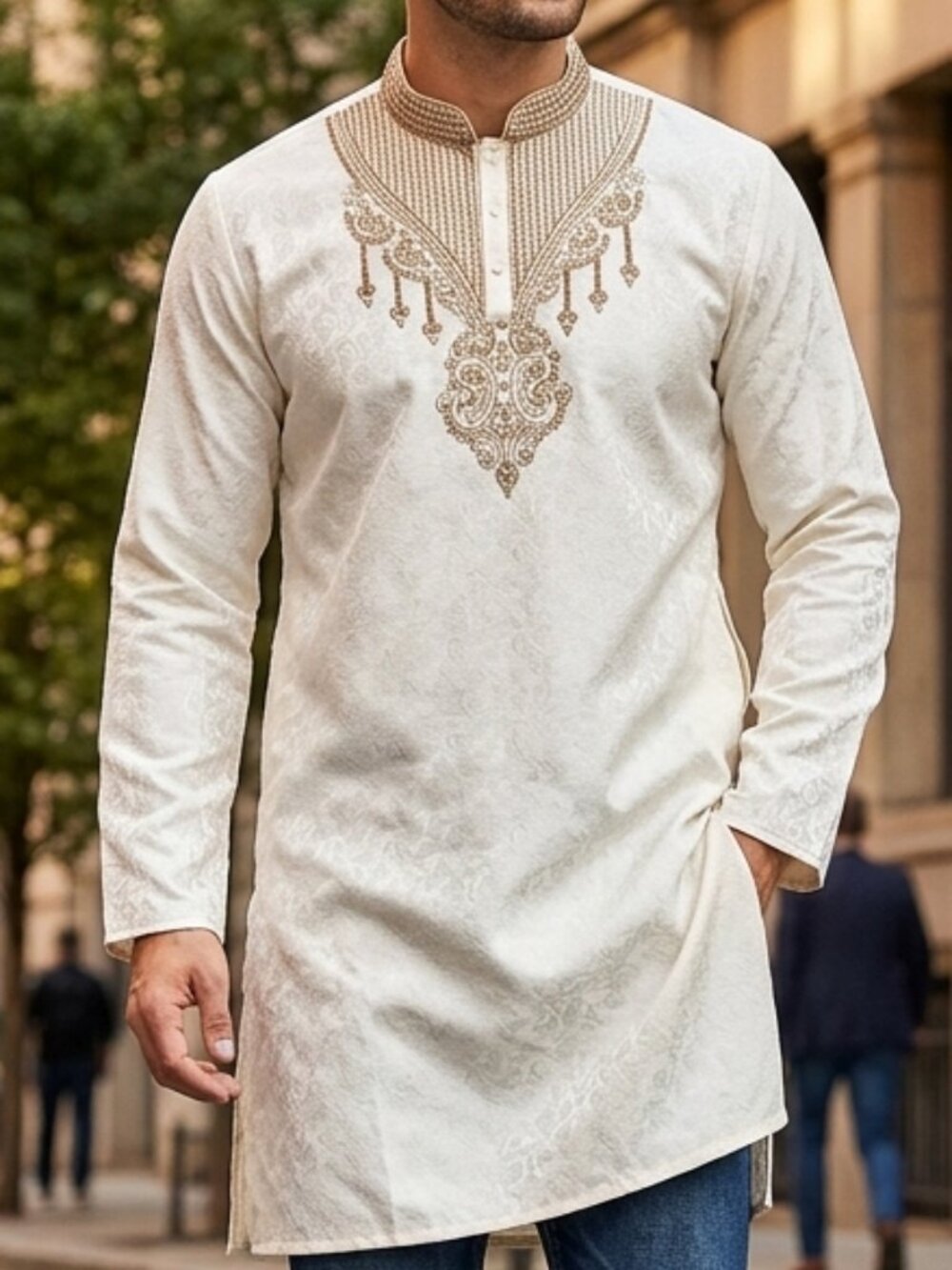 Indian embroidered Men Kurta
